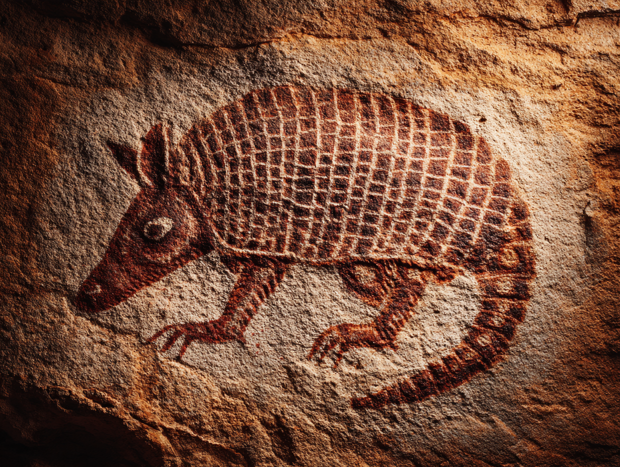 goldfish_a_prehistoric_cave_painting_of_an_armadillo_--ar_43__14d757e1-c594-4cba-98d0-78d3260aae06_0
